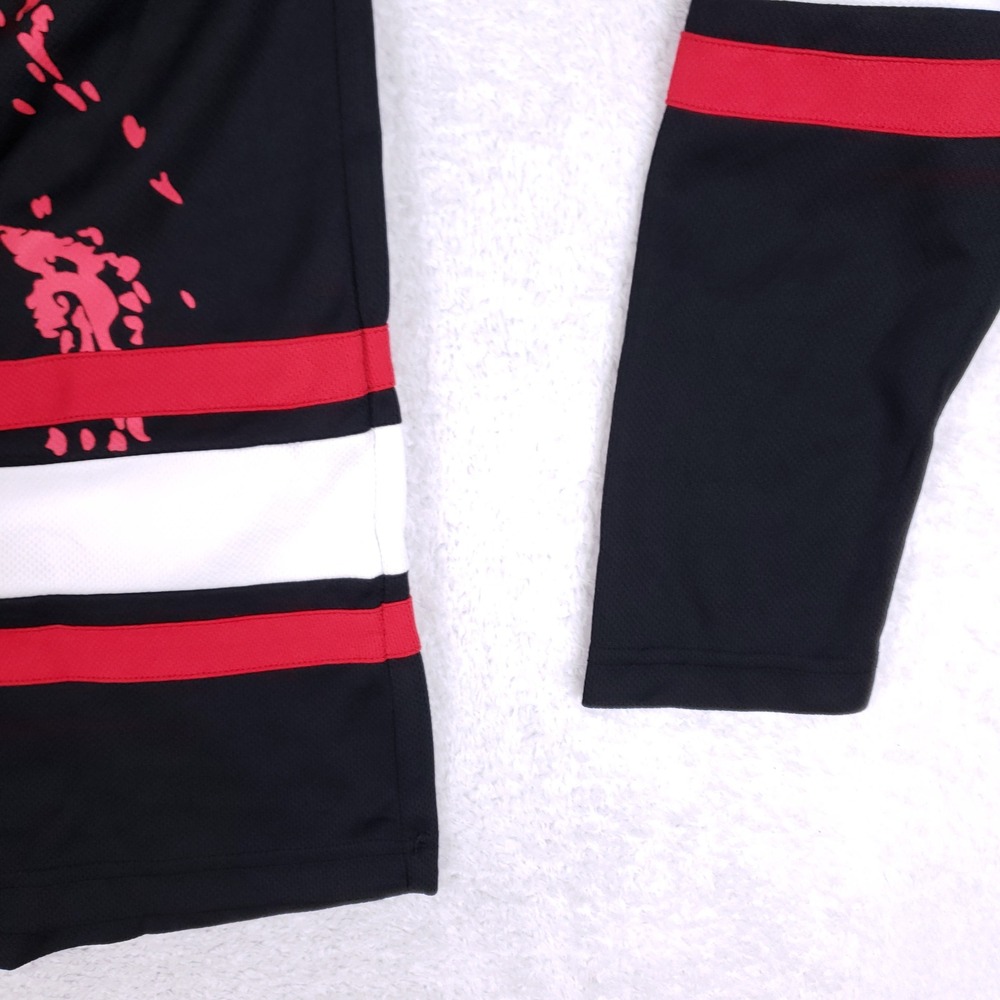 Friday the 13th Jason Voorhees Hockey Jersey Black Red Slasher Horror Small - Picture 3 of 9
